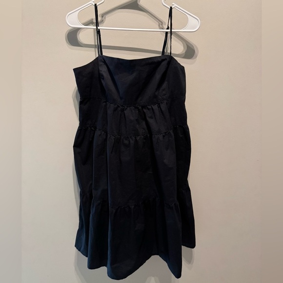 Levi's Women's Clea Cotton Tiered Dress Large Caviar Black - Picture 5 of 5